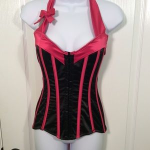 Coquette Black & Pink Small Sexy Lace-up Corset